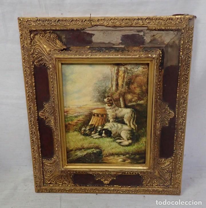 Arte: &Oacute;leo sobre tabla firma a catalogar - Foto 1