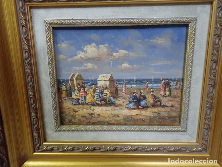 Arte: &Oacute;leo sobre tabla firma a catalogar - Foto 2