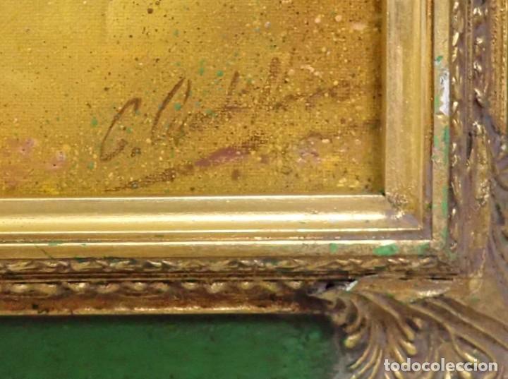 Arte: &Oacute;leo sobre tabla firma a catalogar - Foto 3