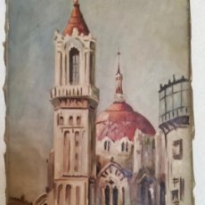 Arte: CUADRO ÓLEO LIENZO IGLESIA BIZANTINA SAN MANUEL SAN BENITO MADRID FIRMADO P.PARIS C.1920. Lote 283337528