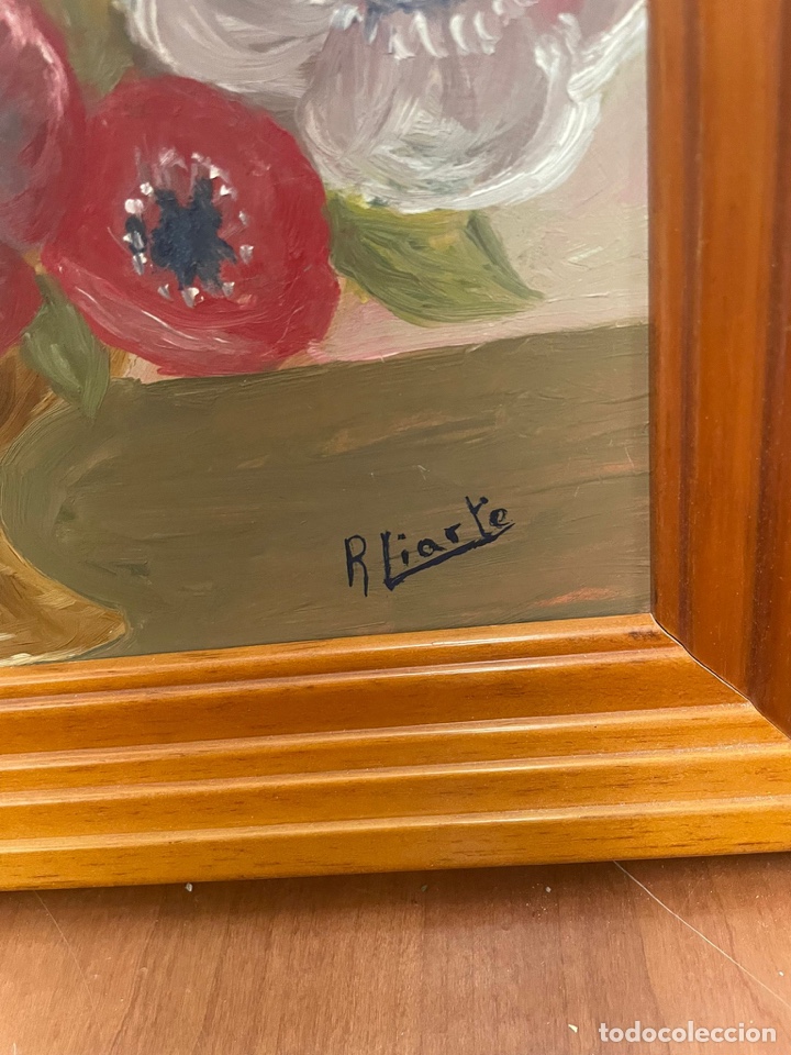 Arte: Oleo bodeg&oacute;n de flores firmado - Foto 3