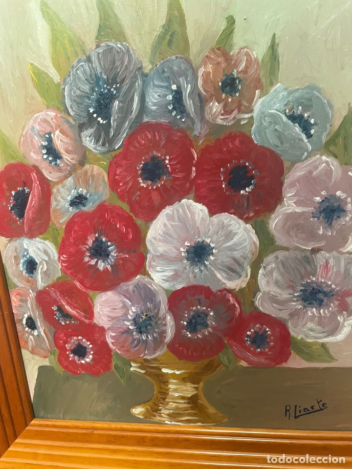 Arte: Oleo bodeg&oacute;n de flores firmado - Foto 4