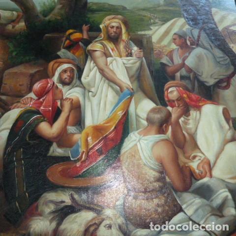 Arte: OLEO LIENZO,PASAJE BIBLICO,SACRIFICIO CARNERO. MARCO MADERA.110X80 APROX OLEO 60X80.FIRMA NO LEGIBLE