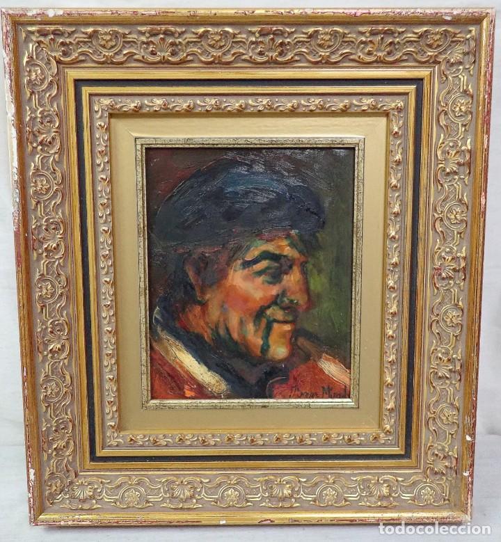 Arte: &Oacute;leo sobre tabla firma a catalogar - Foto 1