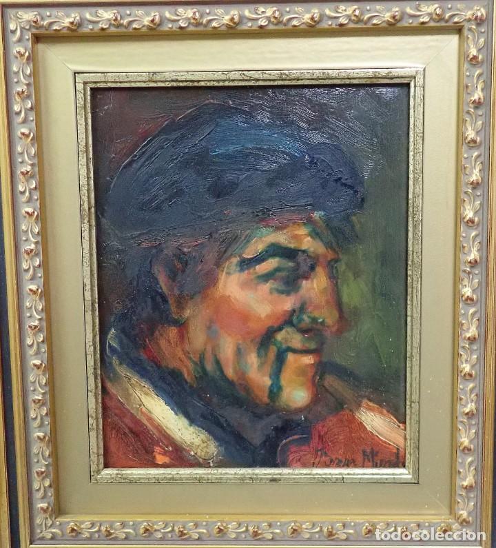 Arte: &Oacute;leo sobre tabla firma a catalogar - Foto 2