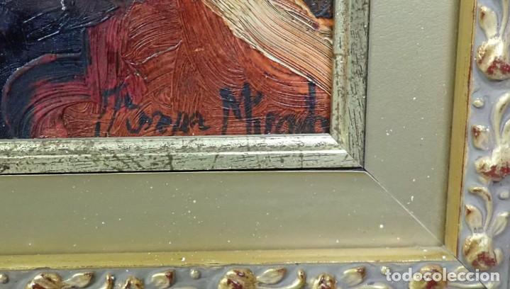 Arte: &Oacute;leo sobre tabla firma a catalogar - Foto 3