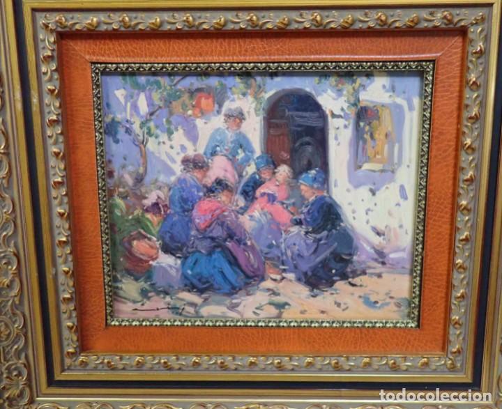 Arte: &Oacute;leo sobre tabla firma a catalogar - Foto 2