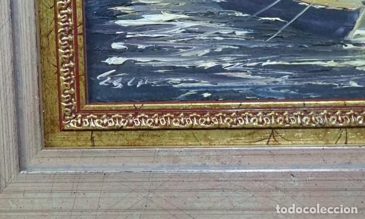 Arte: &Oacute;leo sobre lienzo firma a catalogar - Foto 3