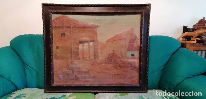 Arte: VISTA DE PUEBLO. ÓLEO SOBRE LIENZO