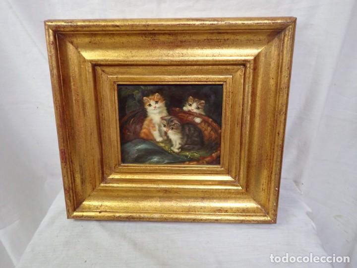 Arte: &Oacute;leo sobre tabla firma a catalogar - Foto 1