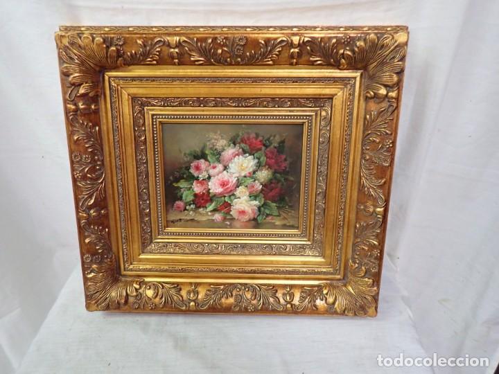 Arte: &Oacute;leo sobre tabla firma a catalogar - Foto 1