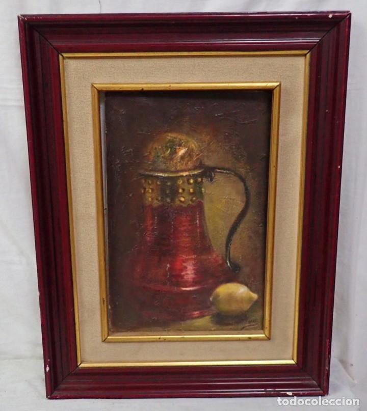 Arte: &Oacute;leo sobre lienzo firma a catalogar - Foto 1