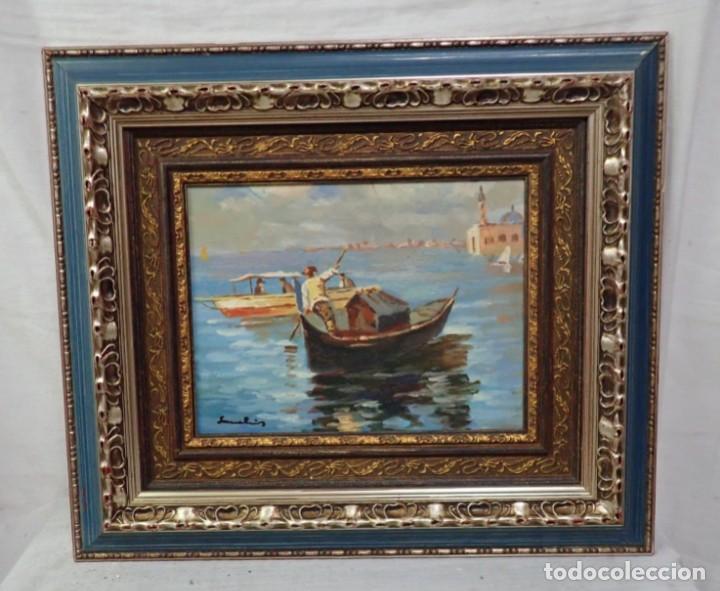 Arte: &Oacute;leo sobre tabla firma a catalogar - Foto 1