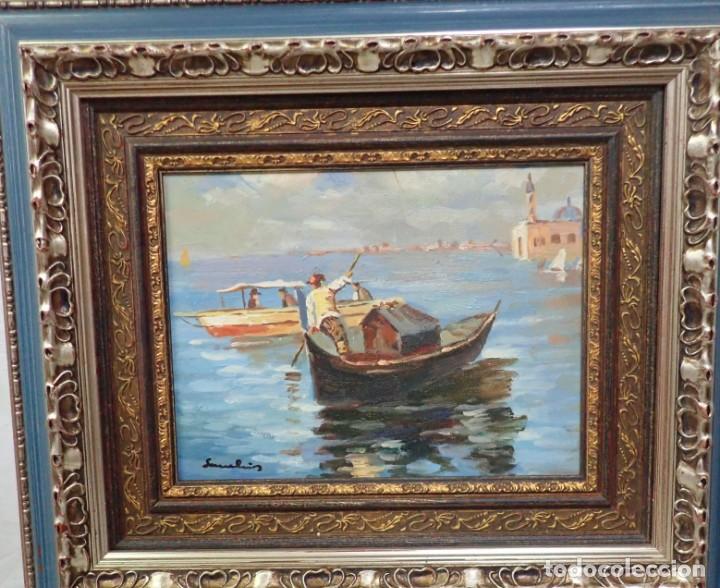 Arte: &Oacute;leo sobre tabla firma a catalogar - Foto 2