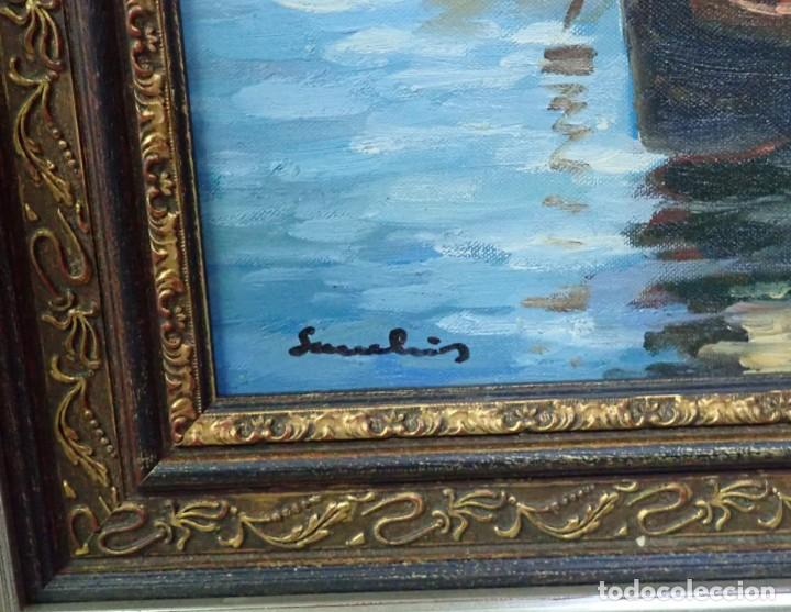 Arte: &Oacute;leo sobre tabla firma a catalogar - Foto 3