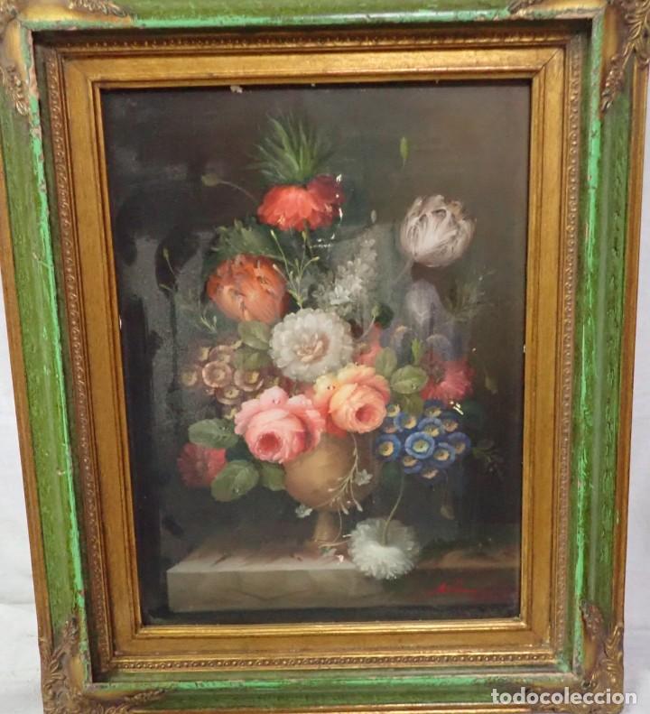 Arte: &Oacute;leo sobre tabla firma a catalogar - Foto 2