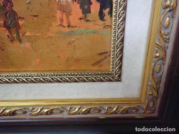 Arte: &Oacute;leo sobre tabla firma a catalogar - Foto 2