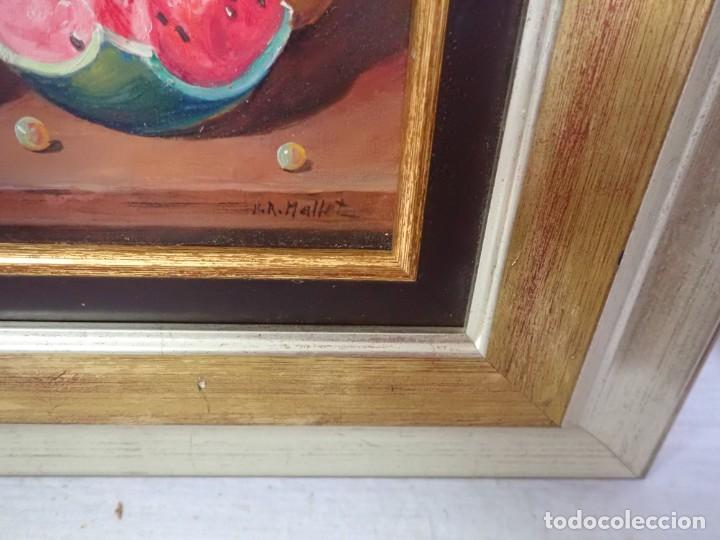 Arte: &Oacute;leo sobre tabla firma mallet - Foto 2