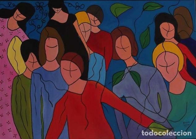 Arte: El C&iacute;rculo Mixta sobre lienzo de 102x74 Enmarcada - Foto 1