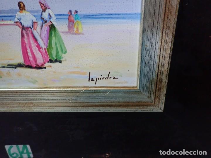 Arte: &Oacute;leo sobre tabla firma lapiedra - Foto 2