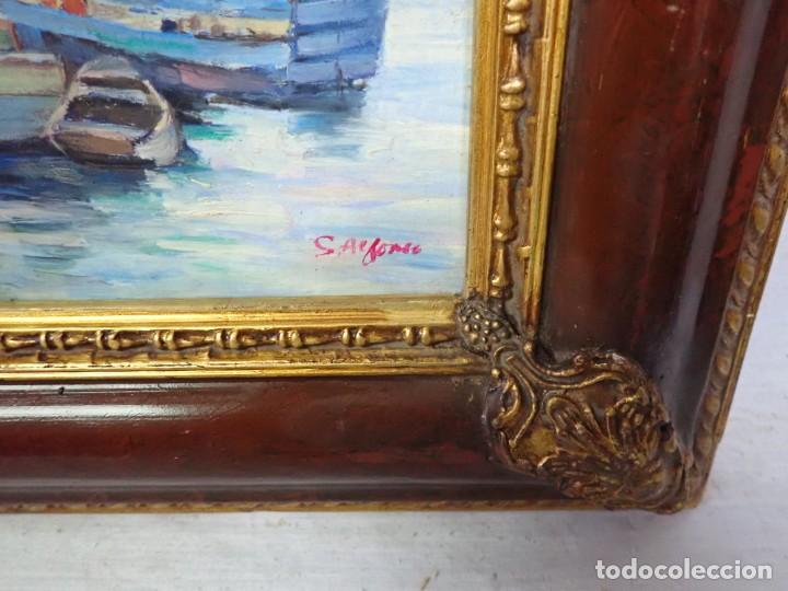 Arte: &Oacute;leo sobre tabla firma a catalogar - Foto 2