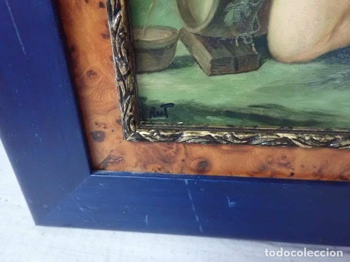 Arte: &Oacute;leo sobre tabla firma rut - Foto 2