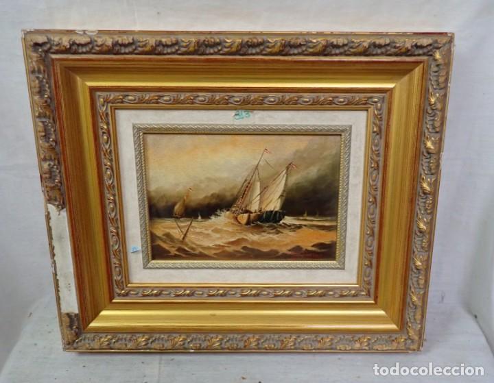 Arte: &Oacute;leo sobre tabla firma van derek - Foto 1