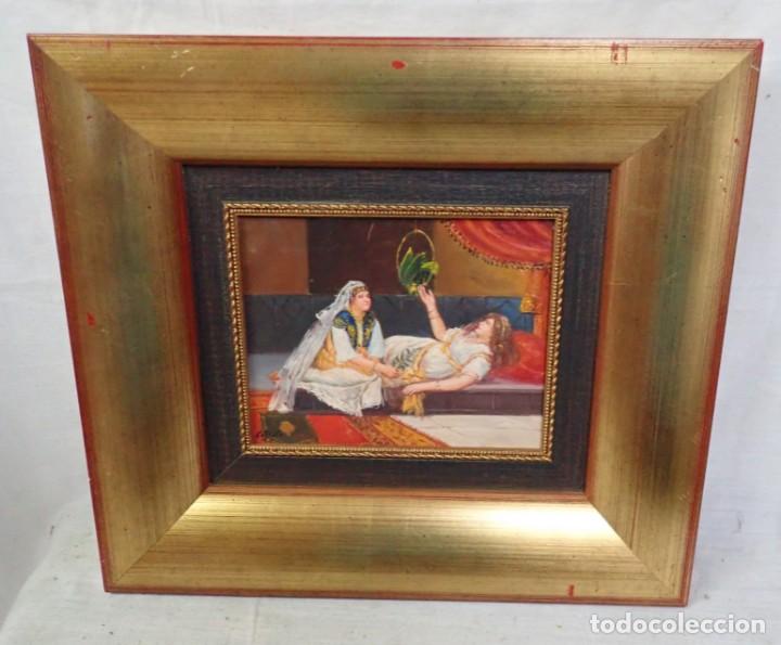 Arte: &Oacute;leo sobre tabla firma a catalogar - Foto 1
