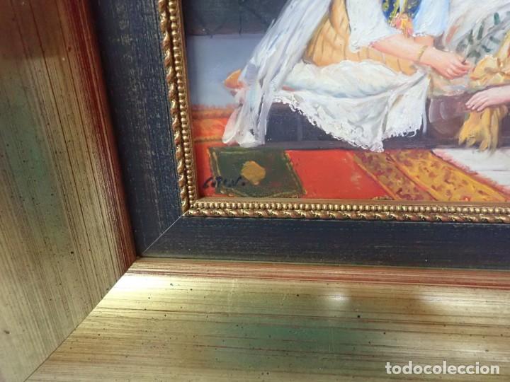 Arte: &Oacute;leo sobre tabla firma a catalogar - Foto 2