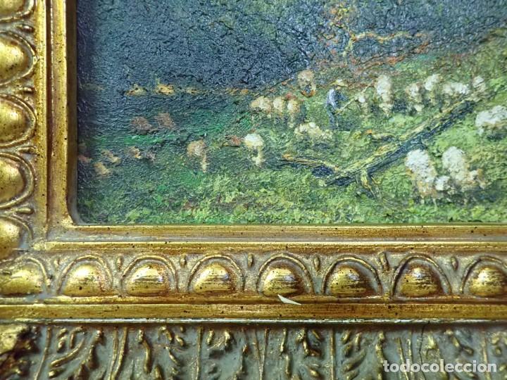 Arte: &Oacute;leo sobre tabla firma a catalogar - Foto 2
