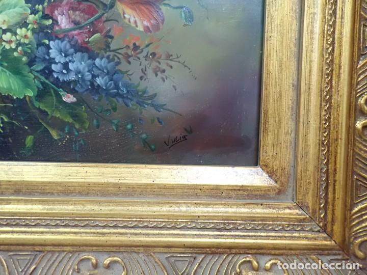Arte: &Oacute;leo sobre tabla firma a catalogar - Foto 2