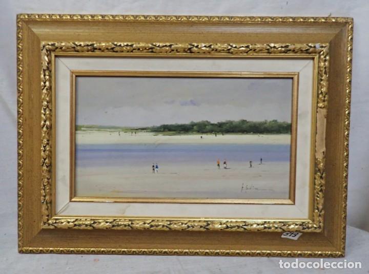 Arte: &Oacute;leo sobre tabla firma a catalogar - Foto 1