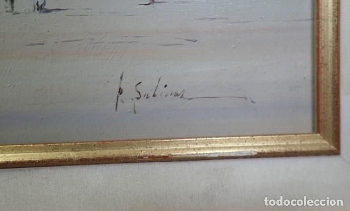 Arte: &Oacute;leo sobre tabla firma a catalogar - Foto 3