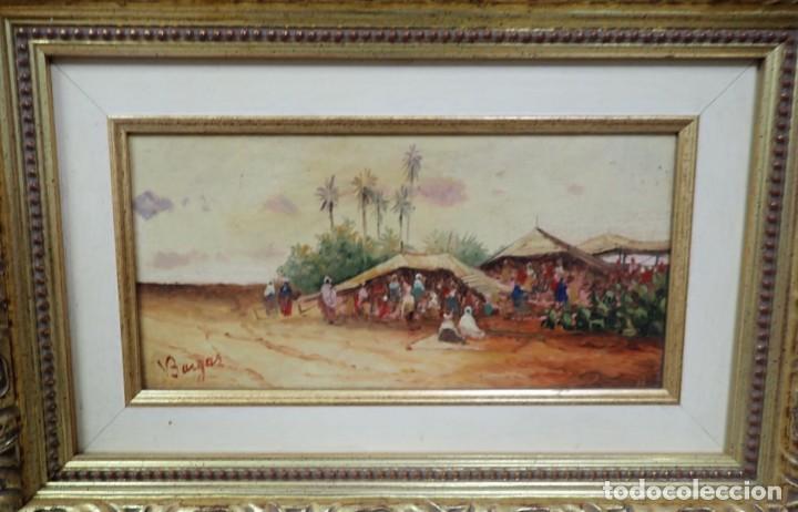Arte: &Oacute;leo sobre tabla firma a catalogar - Foto 2