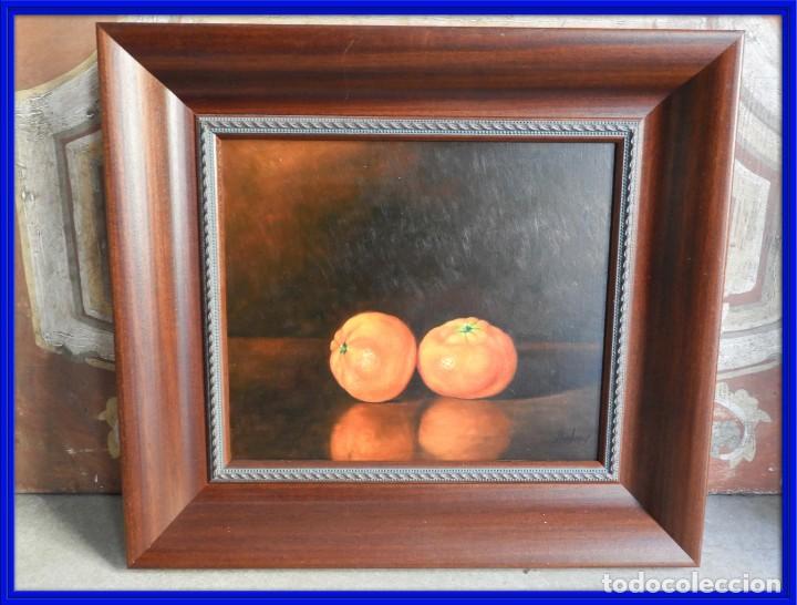 Arte: CUADRO OLEO DE MANDARINAS SOBRE TABLEX DE BADENES - Foto 1