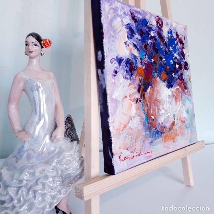 Arte: cuadro al oleo sobre lienzo ,,Flores,, - Foto 4