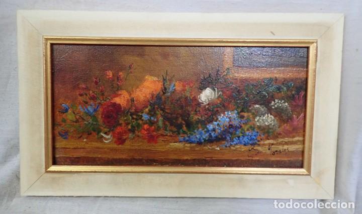Arte: &Oacute;leo sobre tabla firma a catalogar Ref 1537 - Foto 1
