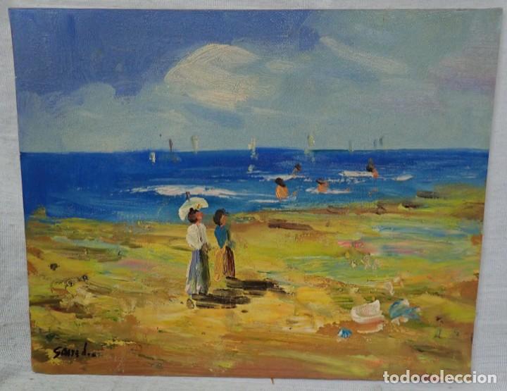 Arte: &Oacute;leo sobre tabla firma a catalogar Ref 1548 - Foto 1
