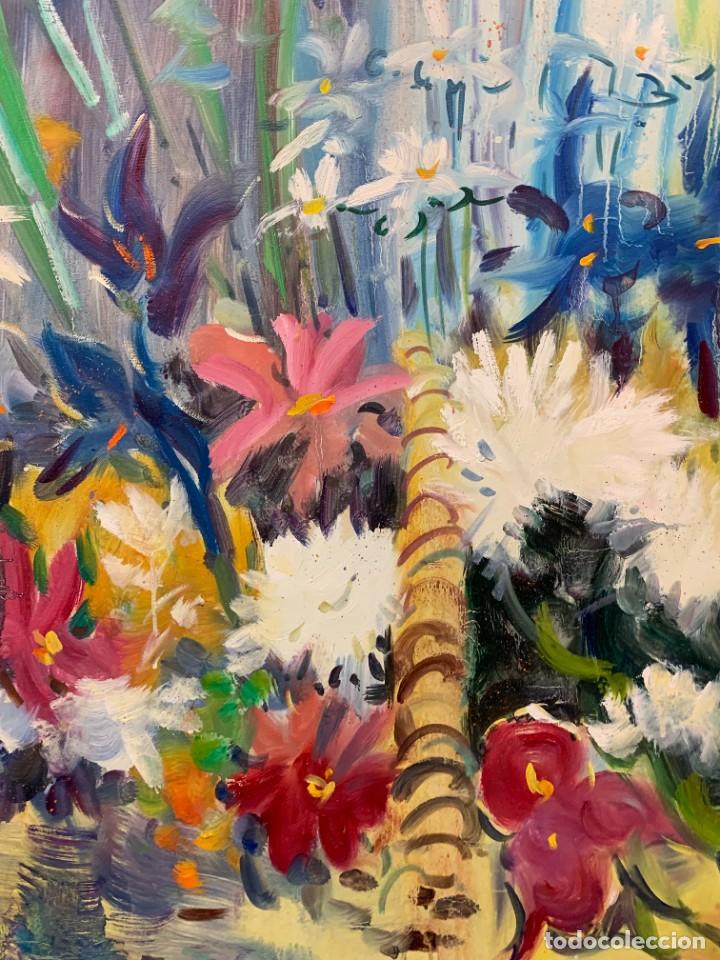 Arte: GRAN FLORERO EN CESTA, ESC. FRANCESA, GRAN FORMATO - Foto 3