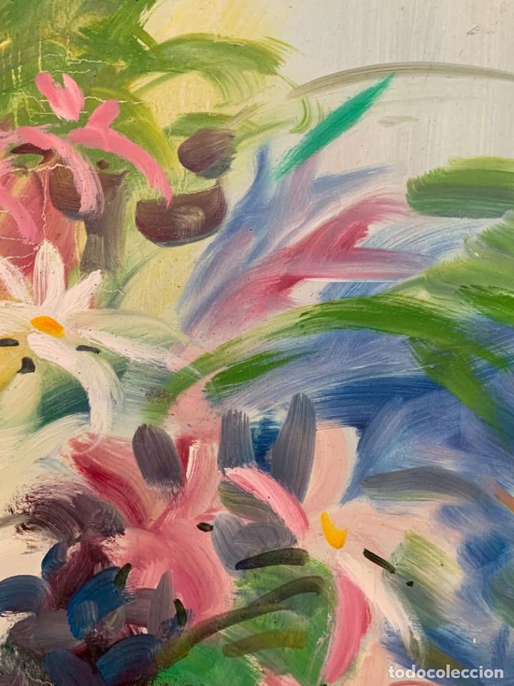 Arte: GRAN FLORERO EN CESTA, ESC. FRANCESA, GRAN FORMATO - Foto 12