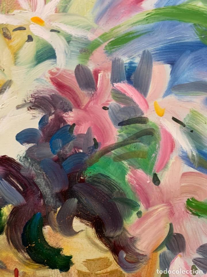 Arte: GRAN FLORERO EN CESTA, ESC. FRANCESA, GRAN FORMATO - Foto 13