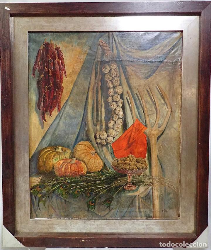 Arte: &Oacute;leo sobre lienzo firma a catalogar - Foto 1