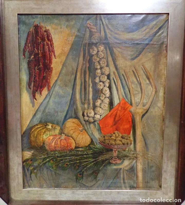 Arte: &Oacute;leo sobre lienzo firma a catalogar - Foto 2