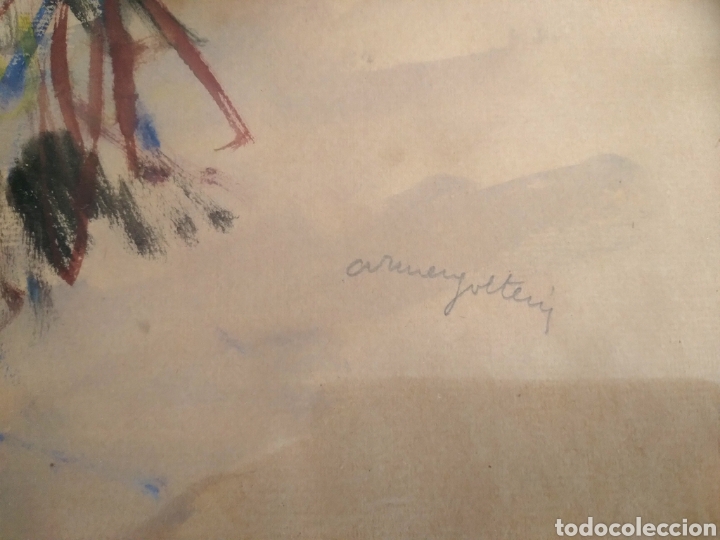 Arte: Gitana . Mixto sobre papel firmado Armengol Terr&eacute;s. - Foto 2
