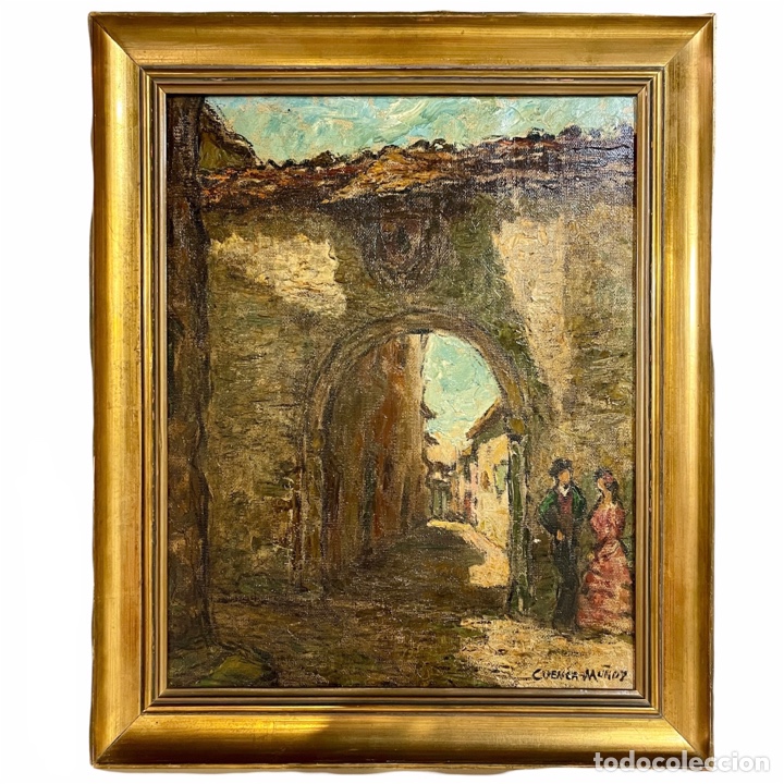 Arte: Rafael Cuenca Mu&ntilde;oz (C&oacute;rdoba, 1895 - Madrid, 1967) - Pareja Sevillana - &oacute;leo sobre lienzo
