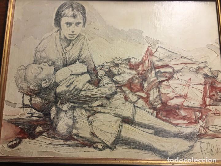 Arte: CUADRO FERNANDO CALDERON - NI&Ntilde;AS - Foto 2