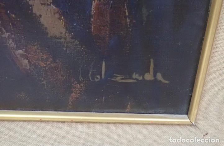 Arte: &Oacute;leo sobre lienzo firma a catalogar - Foto 4