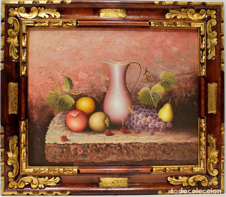 Arte: Bodeg&oacute;n - K. White - Oleo sobre lienzo - 80x70 cm - Foto 1