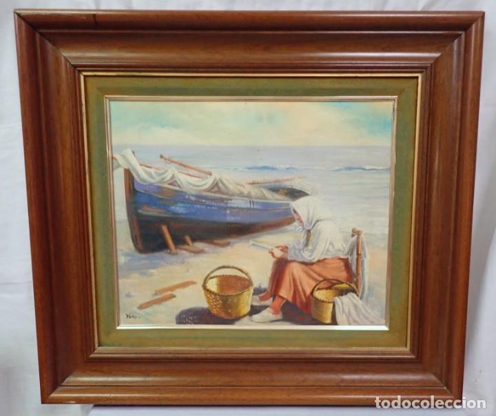 Arte: &Oacute;leo sobre tabla firmado varo - Foto 1