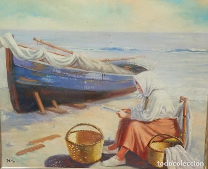 Arte: &Oacute;leo sobre tabla firmado varo - Foto 2